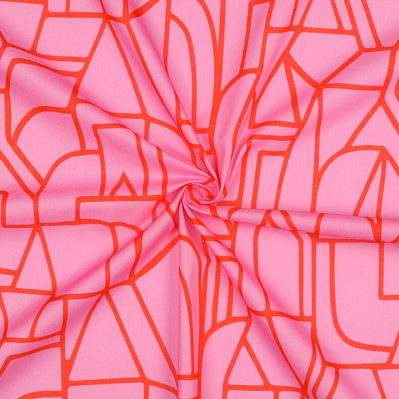 Katoen voile Town | Nerida Hansen – pastelviolet/vuurrood,  image number 3