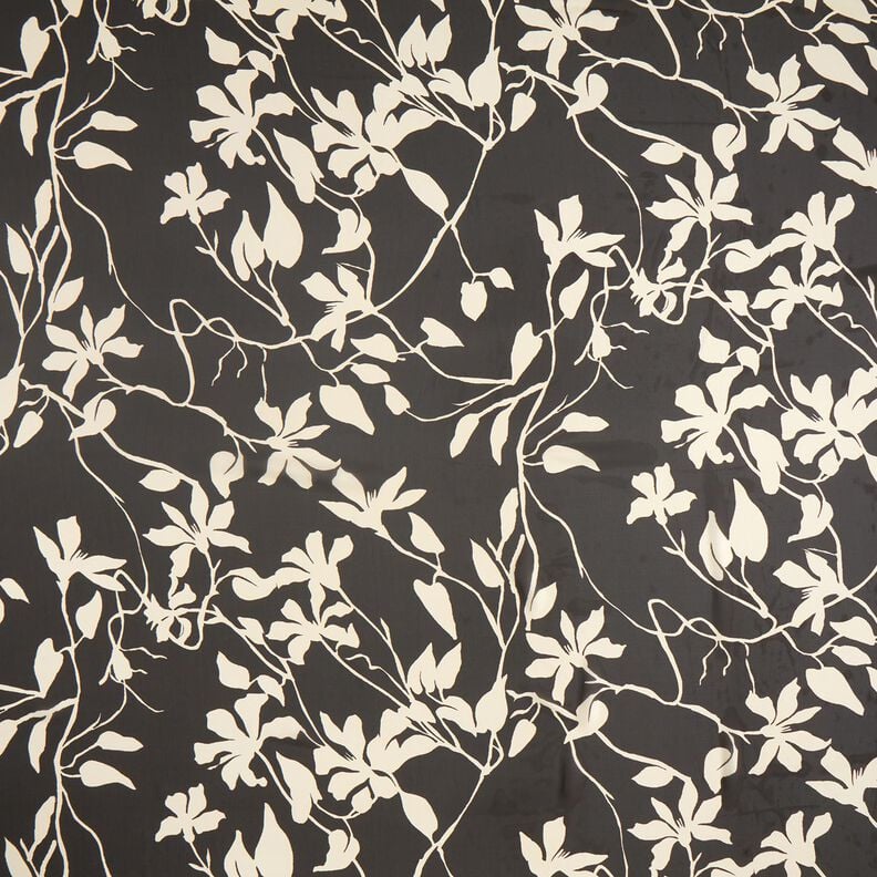 Chiffon Bloemen gerecycled – zwart/lichtbeige, image number 1
