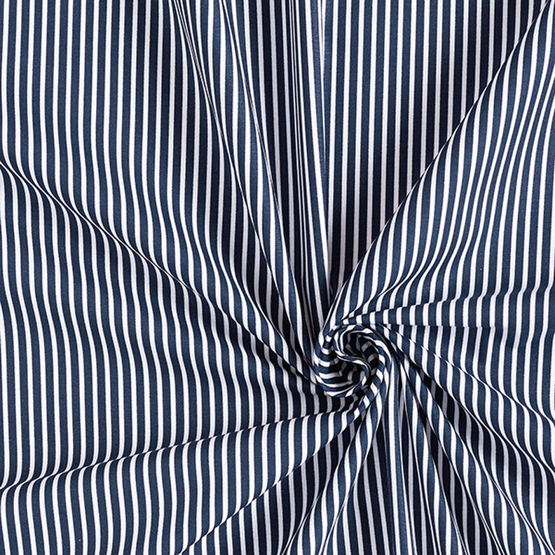 Katoenpopeline Strepen – marineblauw/wit,  image number 3
